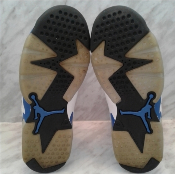 NIKE AIR JORDAN VI 6 RETRO BG WHITE SPORT BLUE 5Y women's size 6.5 shoes sneaker - Picture 6 of 10